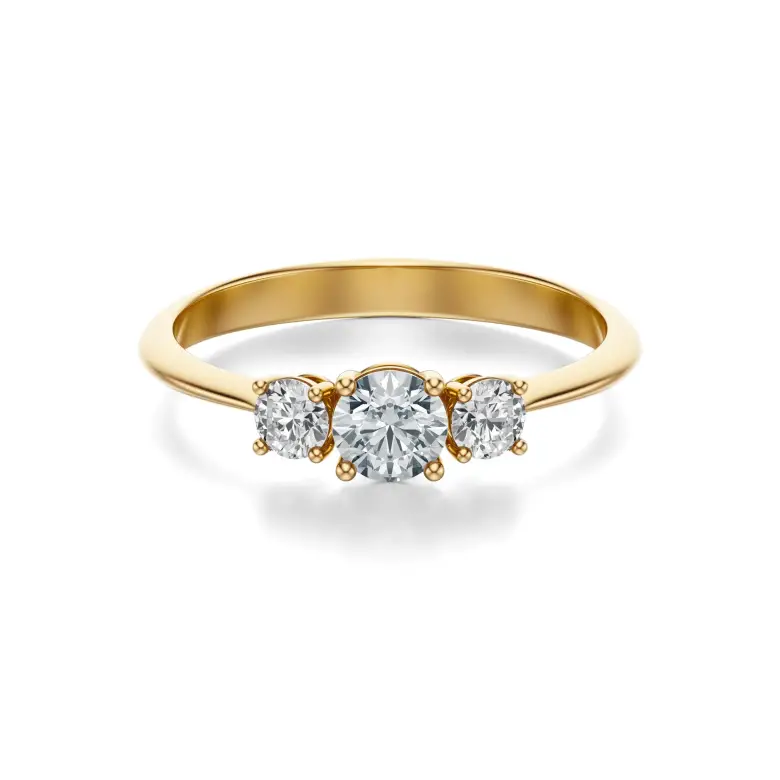 Pierścionek zaręczynowy złoty z diamentami